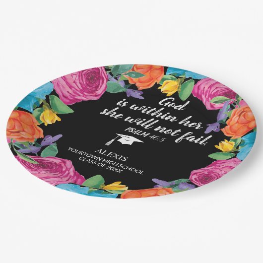 神は彼女のキリスト教の卒業式の中にある ペーパープレート (アングル)