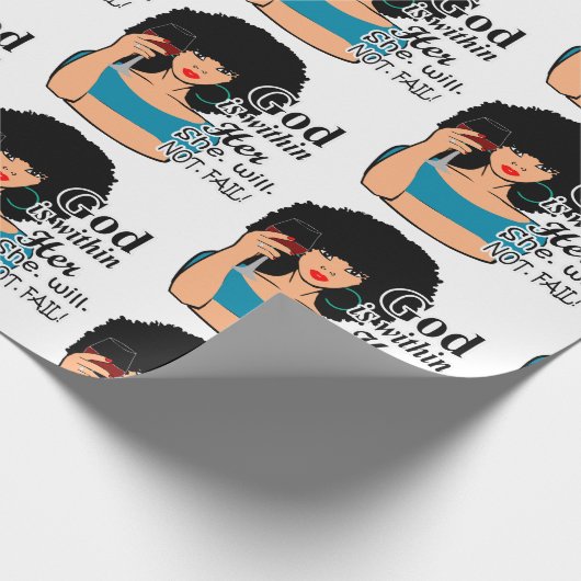 神は彼女の中にいる彼女は黒人女性を失わない ラッピングペーパー (角)