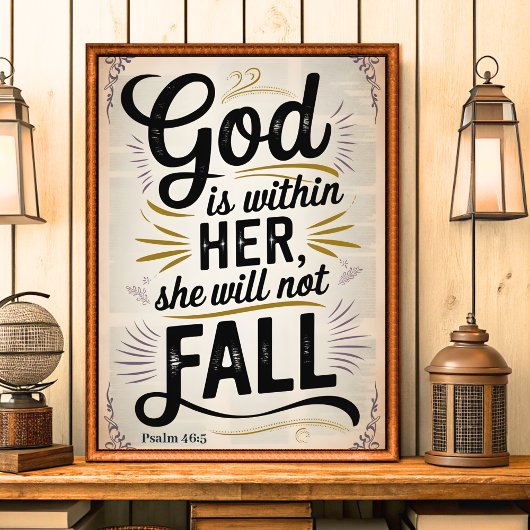 神は彼女の中にいる – ヴィンテージクリスチャンの壁画 ポスター