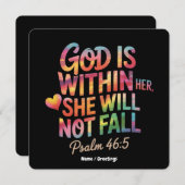 神は彼女の内にあり、彼女は倒れない 聖書の女性 招待状 (正面/裏面)