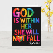 神は彼女の内にあり、彼女は倒れない 詩篇46-5 カード (黄色い花)
