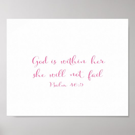 神は彼女の内にあり、彼女は失敗しない – ピンク ポスター (正面)
