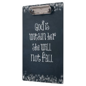 神は彼女の内にあり、彼女は聖書の聖句を秋しない クリップボード (左)
