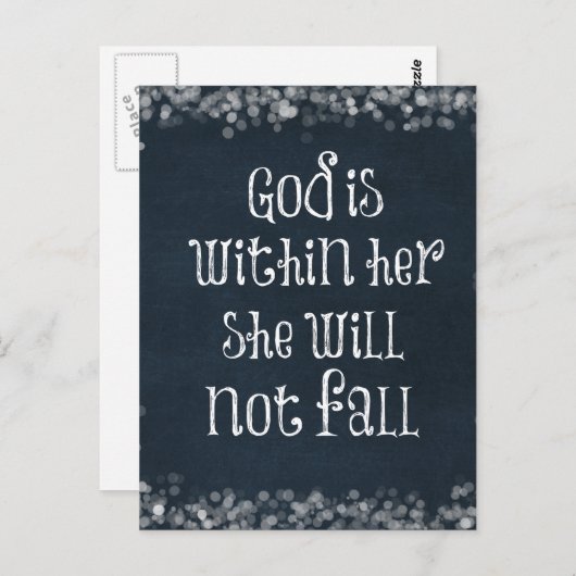 神は彼女の内にあり、彼女は聖書の聖句を秋しない ポストカード (正面/裏面)