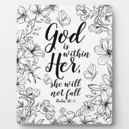 神は彼女の内にあり、彼女は詩篇46:5秋しない フォトプラーク
