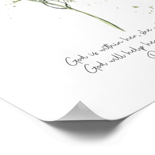 神は彼女の内にあり、詩篇46:5キリスト教のポスター ポスター (角)