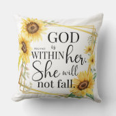 神は彼女の内にいる – 詩篇46:5ひまわりクリスチャン クッション (正面)