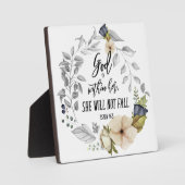 神は彼女の聖書の聖句のフローラの中にあエレガントる フォトプラーク (正面)