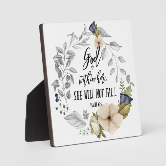神は彼女の聖書の聖句のフローラの中にあエレガントる フォトプラーク (正面)