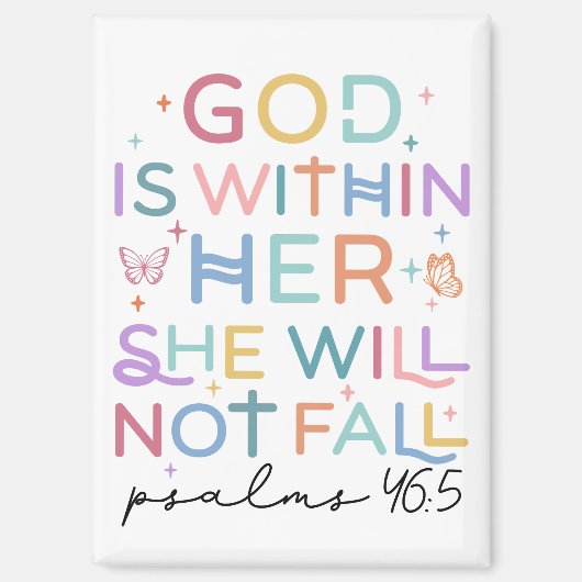 神は彼女の聖書の聖句の磁石の中にある マグネット (正面)