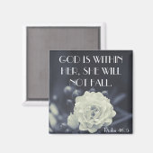 神は彼女の聖書の詩の中にある詩篇46:5 マグネット (正面/裏面)