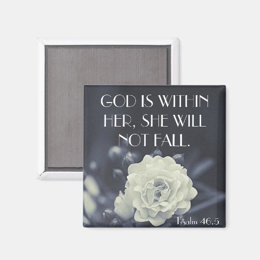 神は彼女の聖書の詩の中にある詩篇46:5 マグネット (正面/裏面)