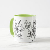 神は彼女の詩篇の中にある46:5聖書の聖句の贈り物 マグカップ (正面左)