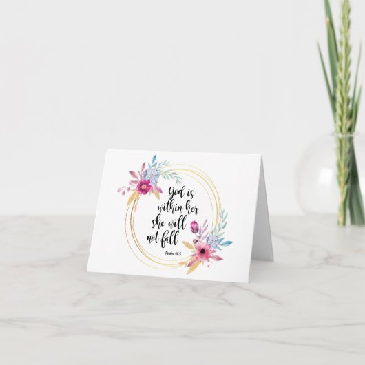 神は彼女の詩篇46:5の中にある カード (正面)