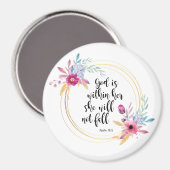 神は彼女の詩篇46:5の中にある マグネット (正面/裏面)