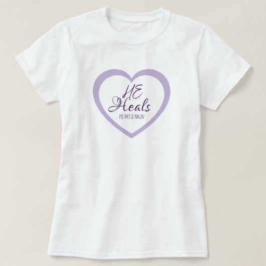 神は心の傷を癒す ライトパープル 快適な着心地 Tシャツ (デザイン正面)