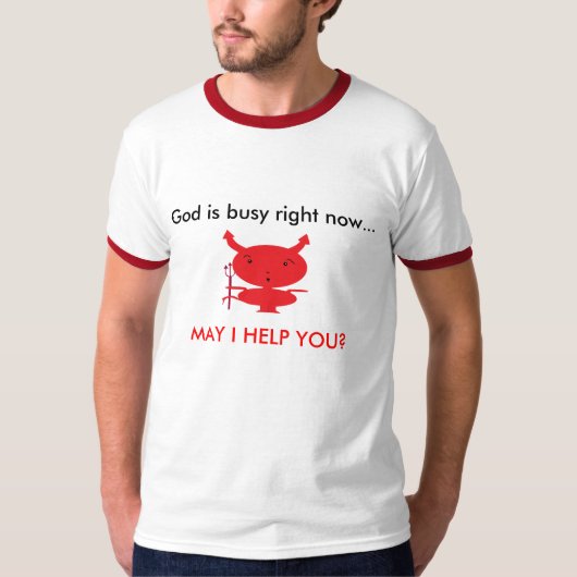神は忙しいです Tシャツ (正面)