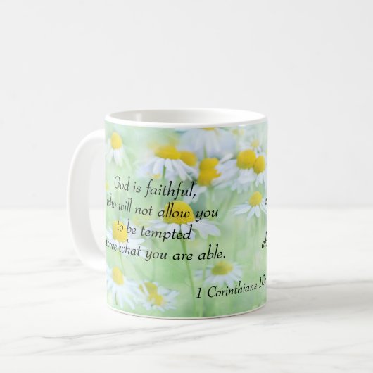 神は忠実です。 - 1 Corinthiansの10:13 コーヒーマグカップ (正面左)