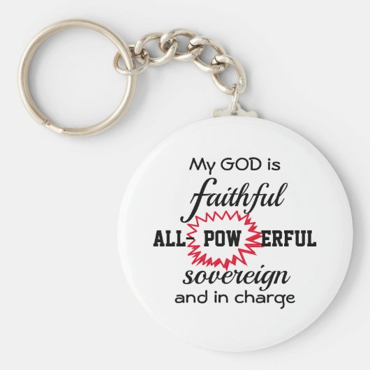 神は忠実なクリスチャンである キーホルダー (正面)