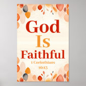 神は忠実なボホクリスチャンウォールアートプリント ポスター (正面)