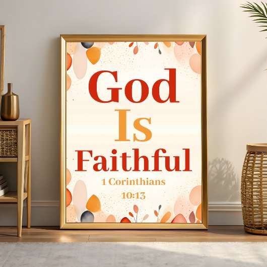 神は忠実なボホクリスチャンウォールアートプリント ポスター