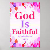 神は忠実なボホクリスチャン10代のガールウォールアート ポスター (正面)