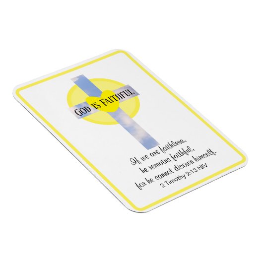 神は忠実な十字架感動的の聖句である マグネット (右側)