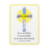 神は忠実な十字架感動的の聖句である マグネット (縦)