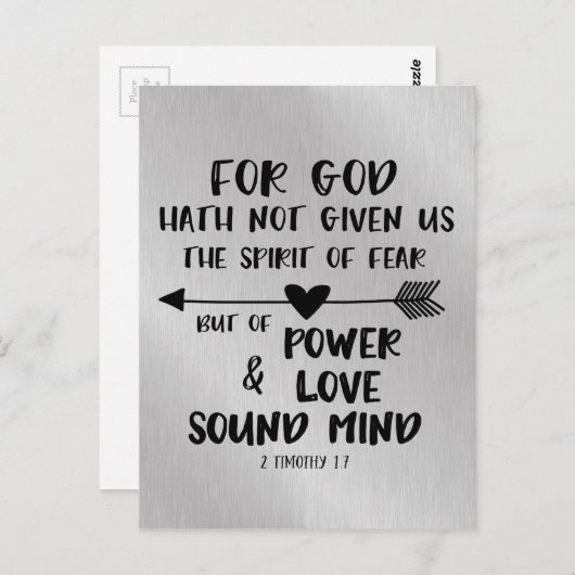 神は恐与えれ聖句の精神を持たない ポストカード (正面/裏面)