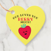 神は愛あなたベリーの多くのイチゴハート フェイバータグ (正面)