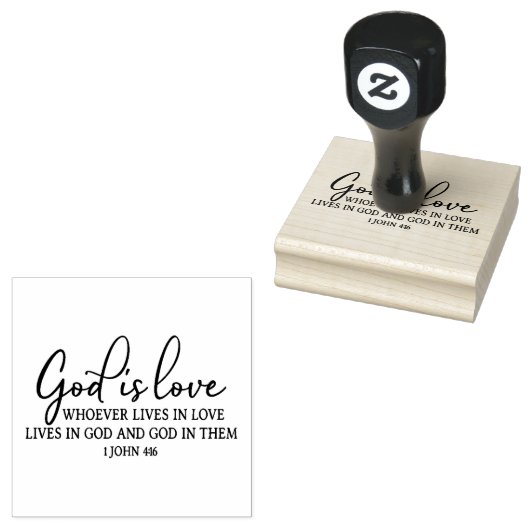 神は愛である聖なる書物、 経典バイブル聖句バレンタイン ラバースタンプ (押印)