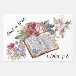 神は愛である – 慰めるデザイン ラッピングペーパーシート