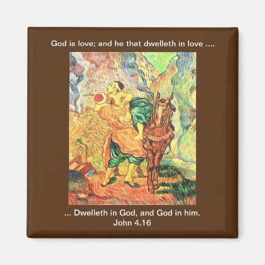 神は愛である – 磁石 (正面)