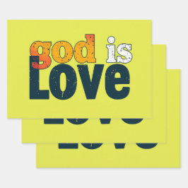 神は愛である：穏やかな水色 ラッピングペーパーシート