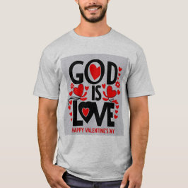 神は愛です ハッピーバレンタインデー Tシャツ