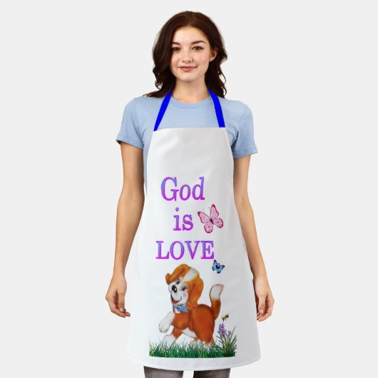 神は愛なり エプロン (着用した状態)