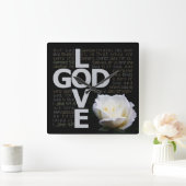 神は愛なり スクエア壁時計 (ホーム)