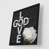 神は愛なり スクエア壁時計 (傾斜)