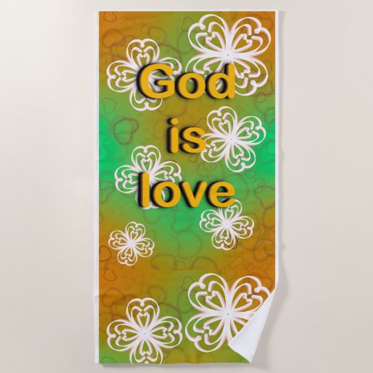 神は愛なり ビーチタオル (正面)