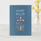 神は愛なり - 個人的なキリスト教 カード (黄色い花)