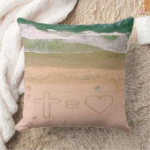 神は愛に等しく、イエスは愛であり、ビーチ海は十字架 クッション (ブランケット)