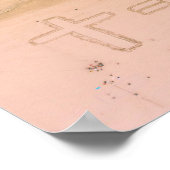 神は愛に等しく、イエスは愛であり、ビーチ海は十字架 ポスター (角)