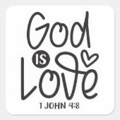 神は愛のイースターイエズスクリスチャンのインスピレーション スクエアシール (正面)