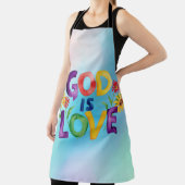 神は愛のバイブルカラフル引用文 エプロン (インサイチュ)