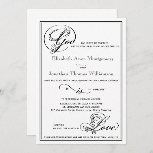 神は愛の台本王室の結婚式招待状 招待状 (正面/裏面)