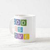 神は愛の塊カラフルである コーヒーマグカップ (正面左)