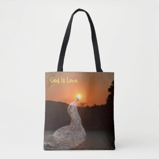 神は愛の夕日 トートバッグ (正面)