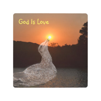 神は愛の夕日 メタルプリント