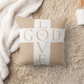 神は愛の引用文クリスチャンタンと白 クッション (ブランケット)