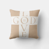 神は愛の引用文クリスチャンタンと白 クッション (裏面)